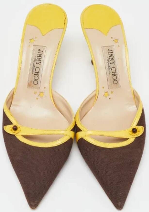 Jimmy Choo Pre-owned Canvas sandals Brown Dames