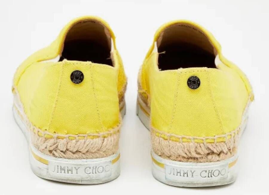 Jimmy Choo Pre-owned Canvas sneakers Yellow Dames