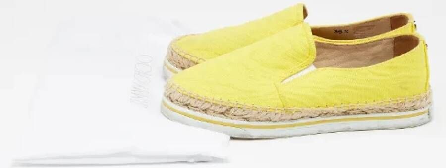 Jimmy Choo Pre-owned Canvas sneakers Yellow Dames