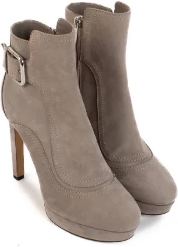 Jimmy Choo Pre-owned Fabric boots Beige Dames