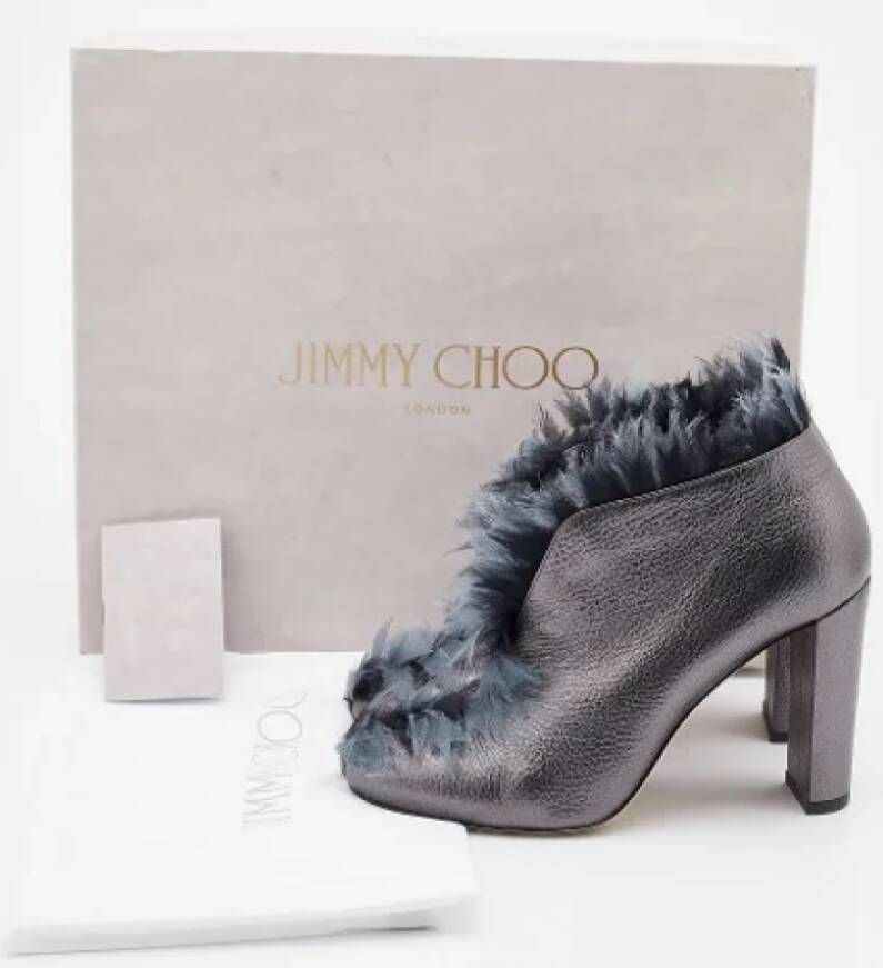 Jimmy Choo Pre-owned Fabric boots Gray Dames