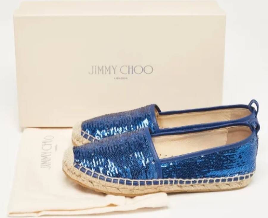 Jimmy Choo Pre-owned Fabric flats Blue Dames