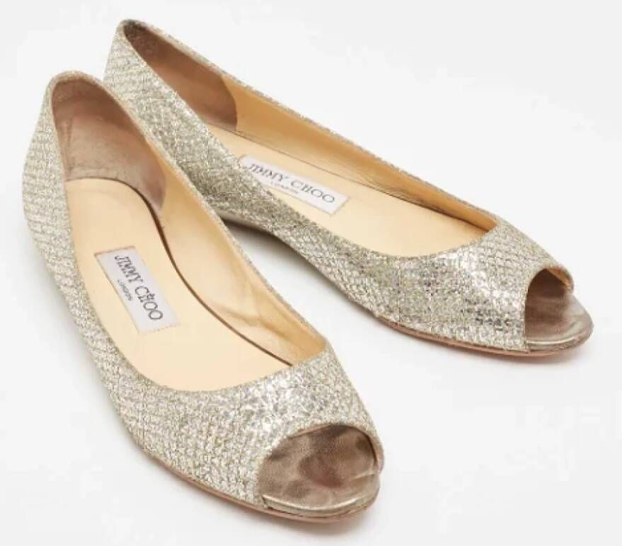 Jimmy Choo Pre-owned Fabric flats Gray Dames