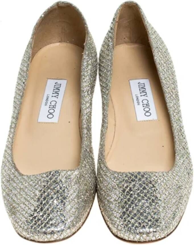Jimmy Choo Pre-owned Fabric flats Yellow Dames