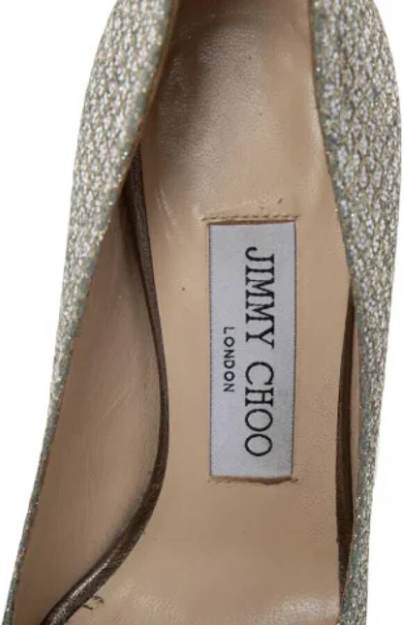 Jimmy Choo Pre-owned Fabric heels Gray Dames
