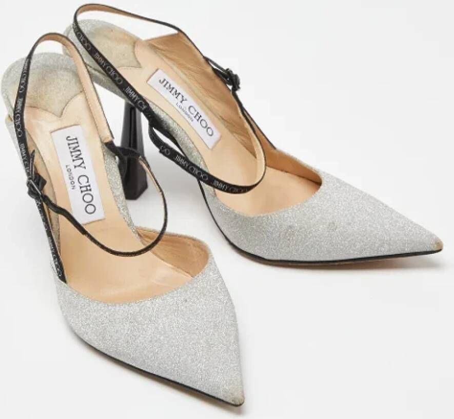 Jimmy Choo Pre-owned Fabric heels Gray Dames