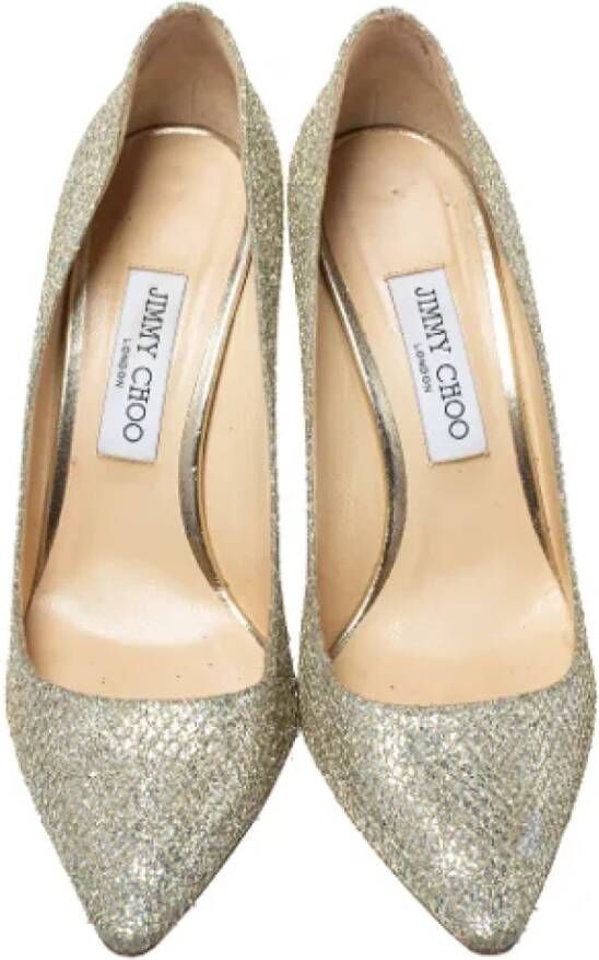 Jimmy Choo Pre-owned Fabric heels Gray Dames