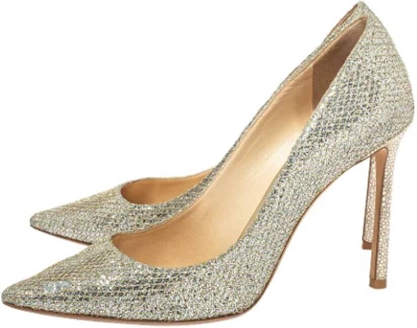 Jimmy Choo Pre-owned Fabric heels Gray Dames