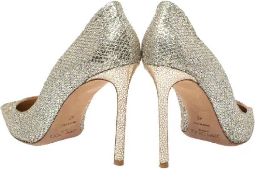 Jimmy Choo Pre-owned Fabric heels Gray Dames