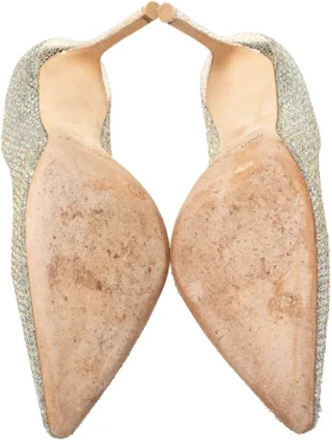 Jimmy Choo Pre-owned Fabric heels Gray Dames