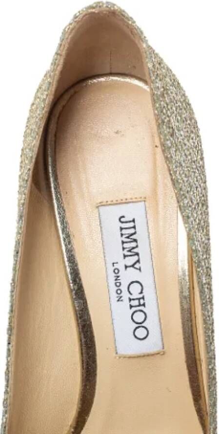 Jimmy Choo Pre-owned Fabric heels Gray Dames