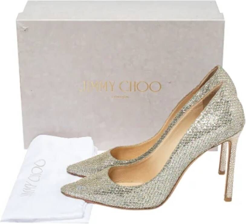 Jimmy Choo Pre-owned Fabric heels Gray Dames