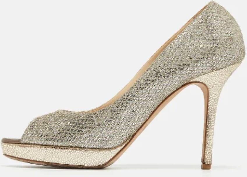 Jimmy Choo Pre-owned Fabric heels Gray Dames