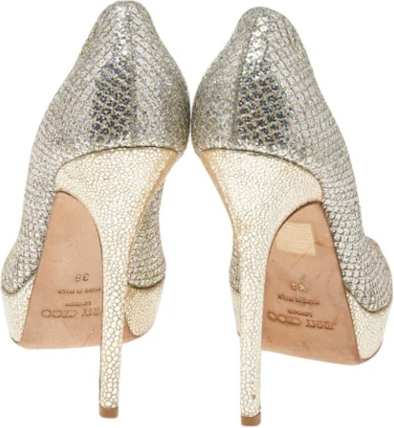 Jimmy Choo Pre-owned Fabric heels Gray Dames