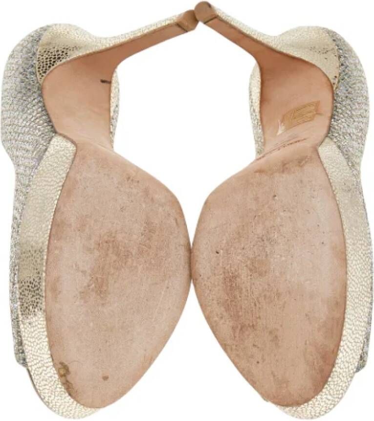 Jimmy Choo Pre-owned Fabric heels Gray Dames