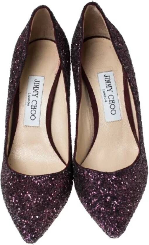 Jimmy Choo Pre-owned Fabric heels Purple Dames