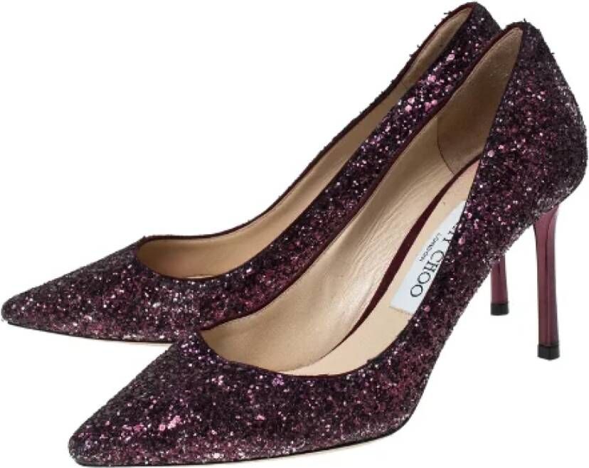 Jimmy Choo Pre-owned Fabric heels Purple Dames