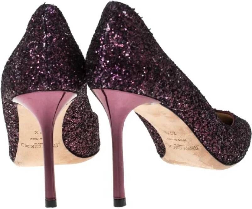 Jimmy Choo Pre-owned Fabric heels Purple Dames