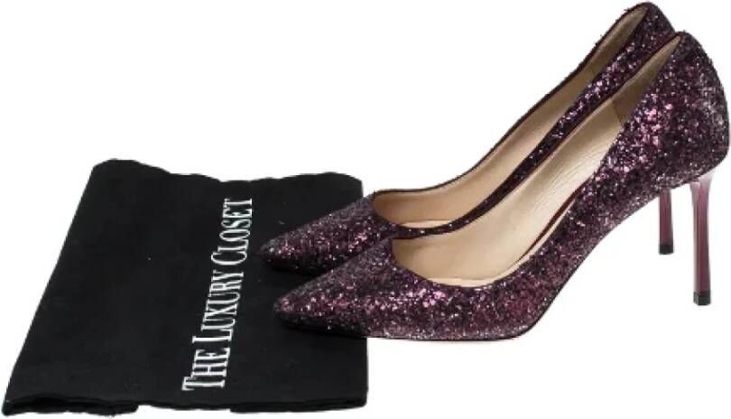 Jimmy Choo Pre-owned Fabric heels Purple Dames