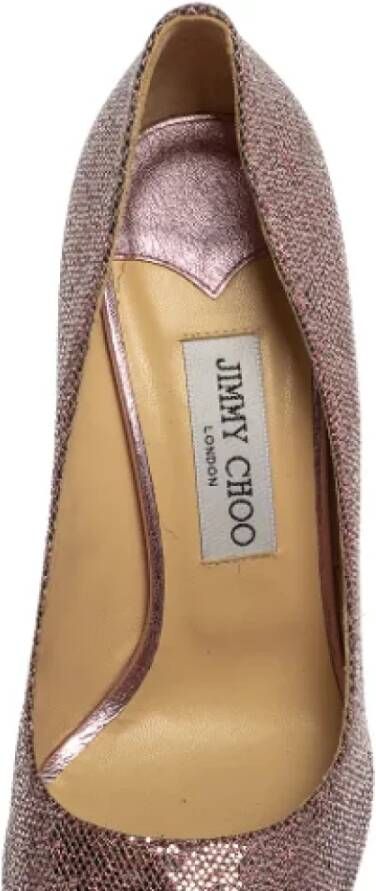 Jimmy Choo Pre-owned Fabric heels Purple Dames