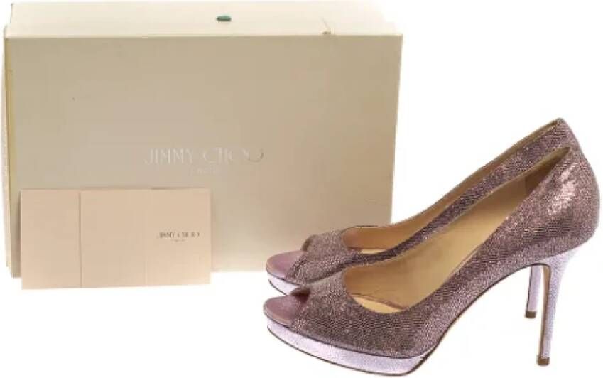 Jimmy Choo Pre-owned Fabric heels Purple Dames