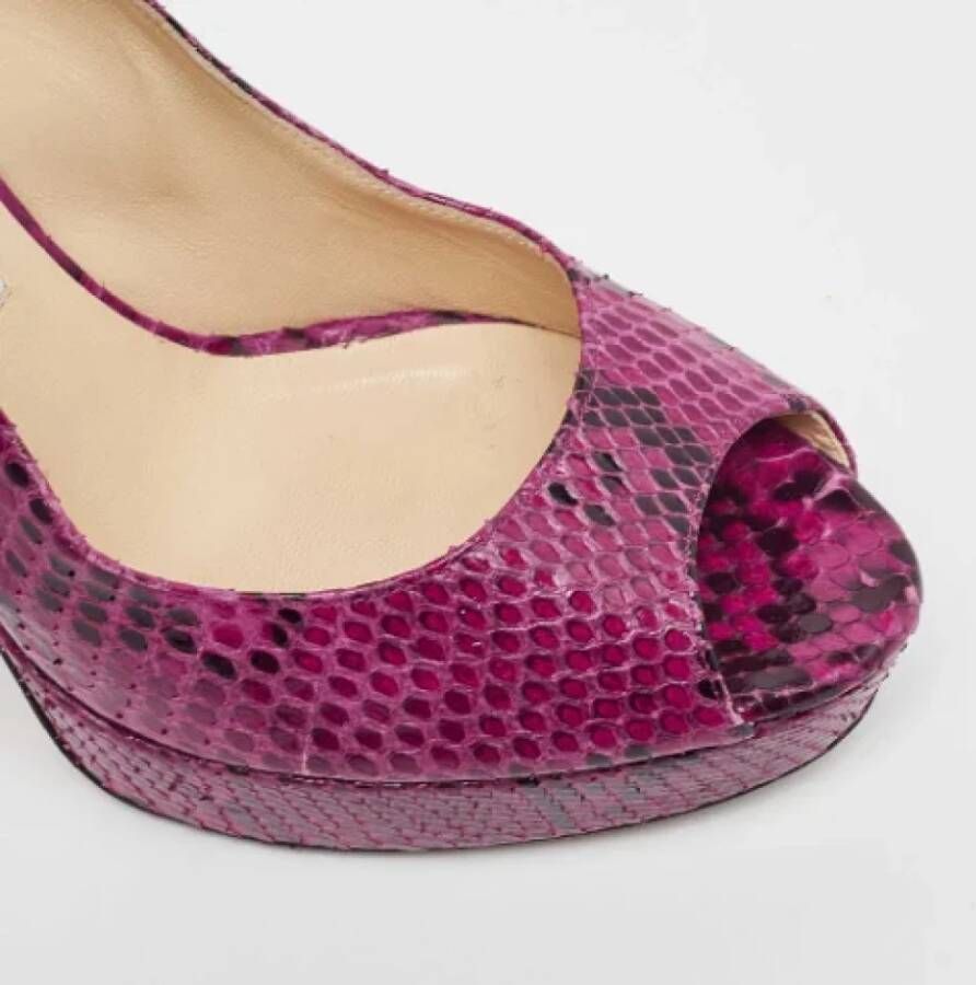 Jimmy Choo Pre-owned Fabric heels Purple Dames