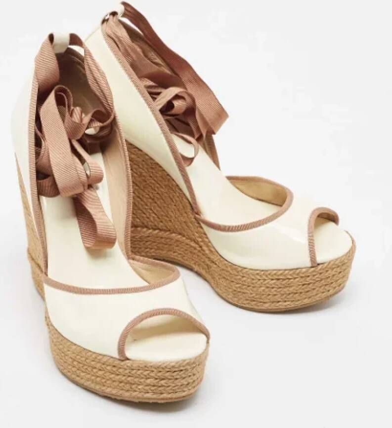Jimmy Choo Pre-owned Fabric heels White Dames
