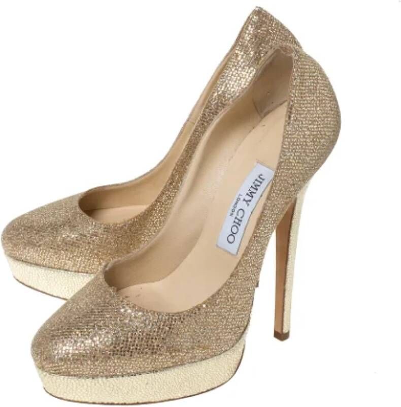 Jimmy Choo Pre-owned Fabric heels Yellow Dames