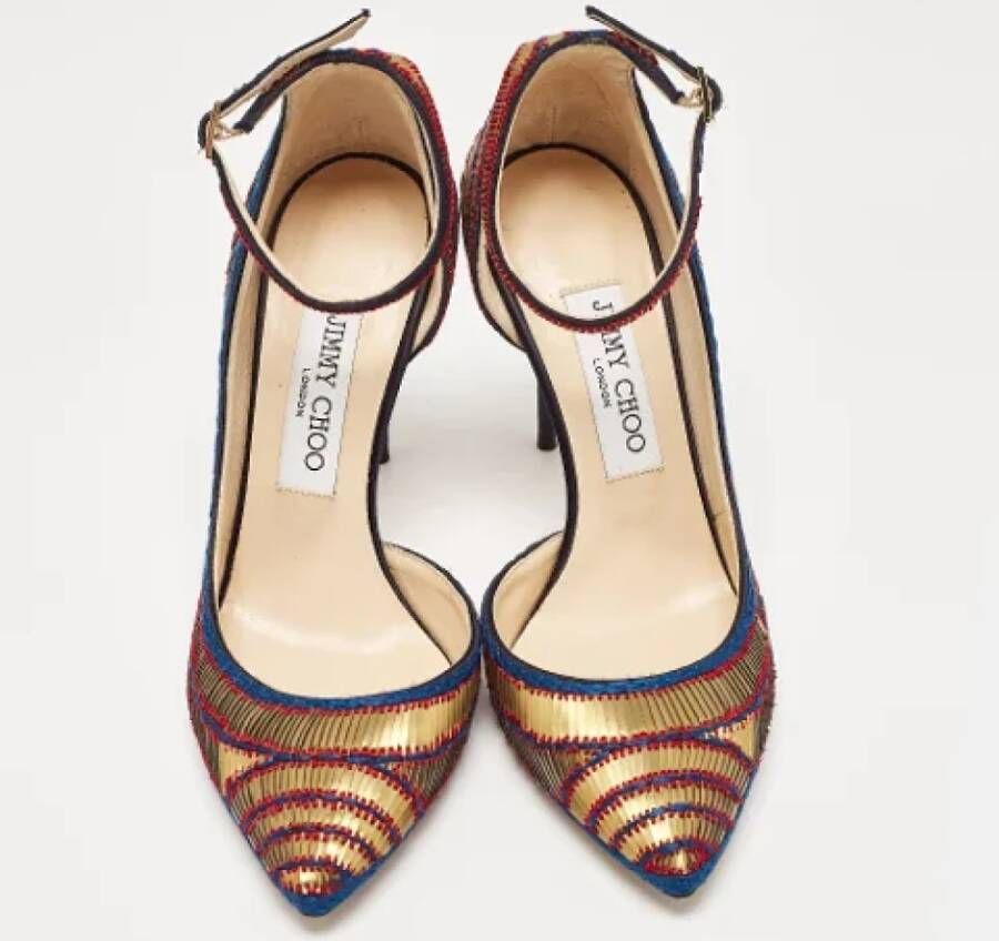 Jimmy Choo Pre-owned Fabric heels Yellow Dames