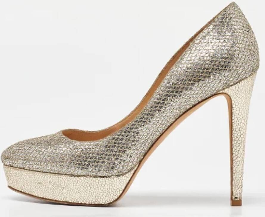 Jimmy Choo Pre-owned Fabric heels Yellow Dames