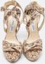 Jimmy Choo Pre-owned Fabric sandals Beige Dames - Thumbnail 3