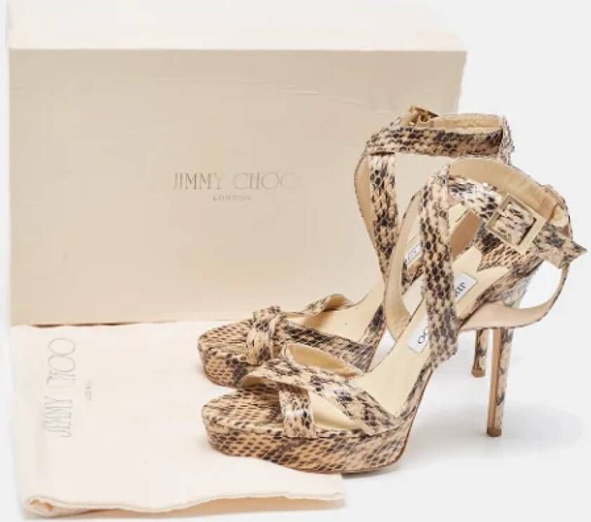 Jimmy Choo Pre-owned Fabric sandals Beige Dames