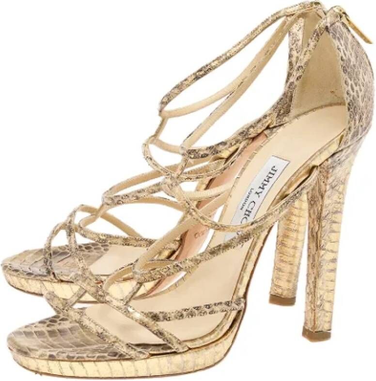 Jimmy Choo Pre-owned Fabric sandals Beige Dames