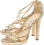 Jimmy Choo Pre-owned Fabric sandals Beige Dames - Thumbnail 3