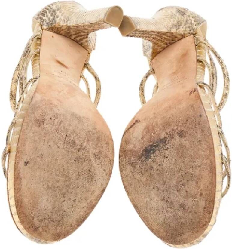 Jimmy Choo Pre-owned Fabric sandals Beige Dames