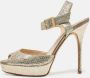 Jimmy Choo Pre-owned Fabric sandals Gray Dames - Thumbnail 2