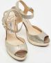 Jimmy Choo Pre-owned Fabric sandals Gray Dames - Thumbnail 4