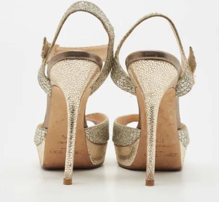 Jimmy Choo Pre-owned Fabric sandals Gray Dames