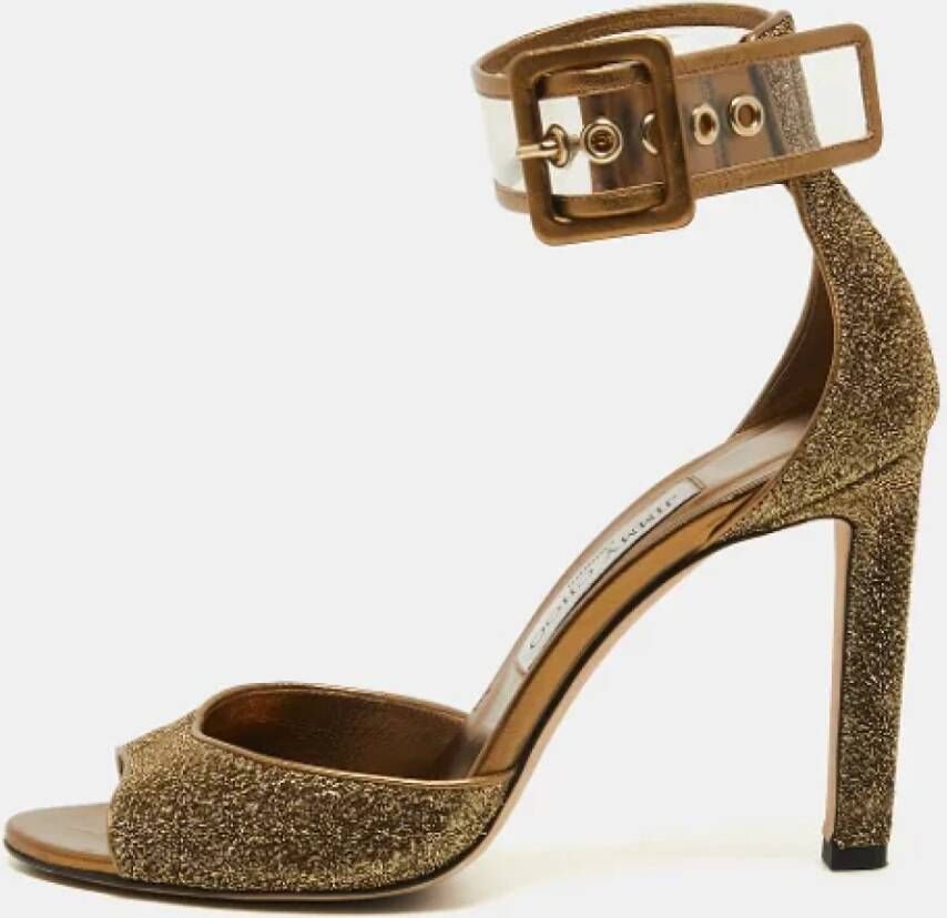 Jimmy Choo Pre-owned Fabric sandals Gray Dames