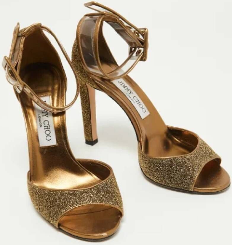 Jimmy Choo Pre-owned Fabric sandals Gray Dames