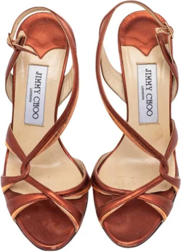 Jimmy Choo Pre-owned Fabric sandals Gray Dames