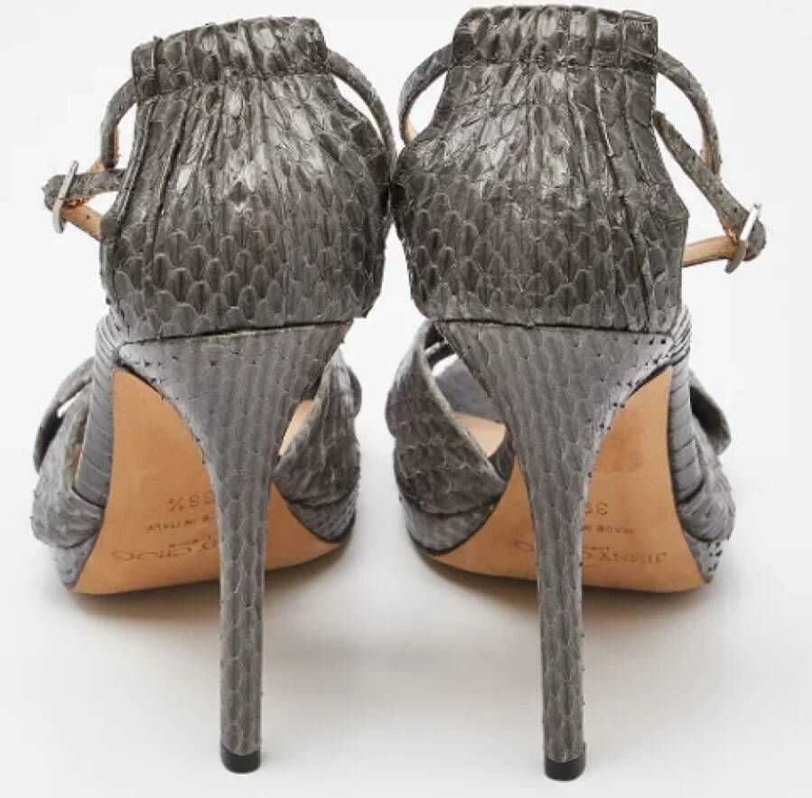 Jimmy Choo Pre-owned Fabric sandals Gray Dames