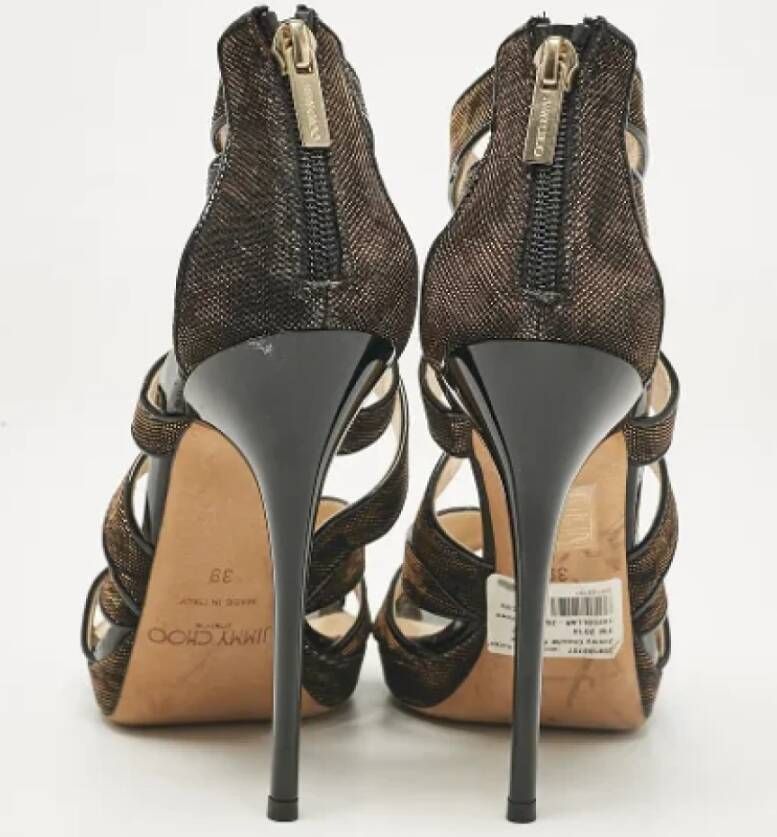 Jimmy Choo Pre-owned Fabric sandals Gray Dames