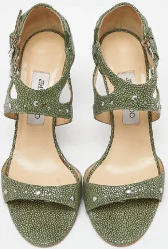 Jimmy Choo Pre-owned Fabric sandals Green Dames