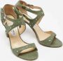 Jimmy Choo Pre-owned Fabric sandals Green Dames - Thumbnail 4