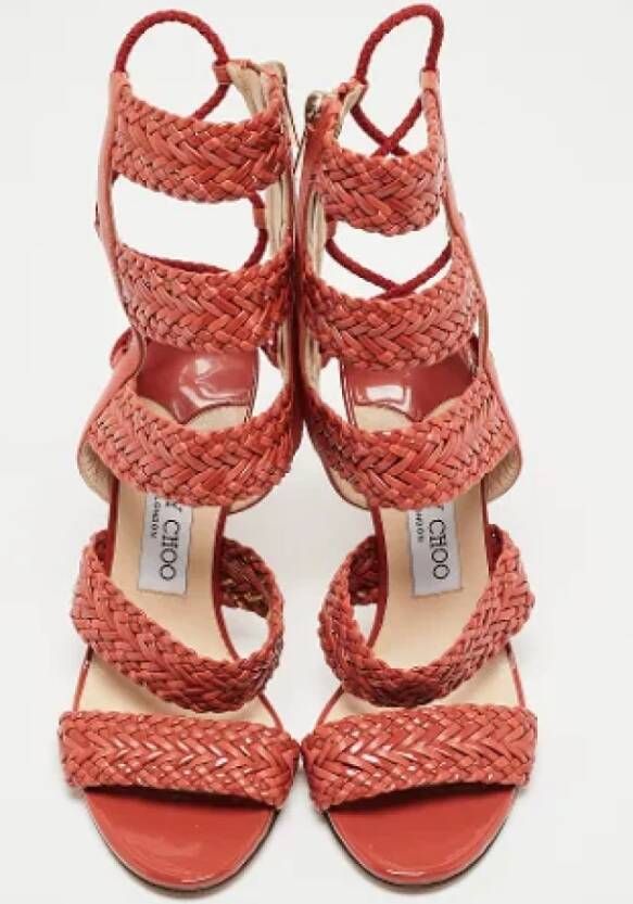 Jimmy Choo Pre-owned Fabric sandals Orange Dames