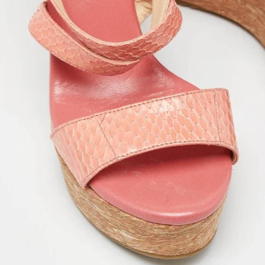Jimmy Choo Pre-owned Fabric sandals Orange Dames