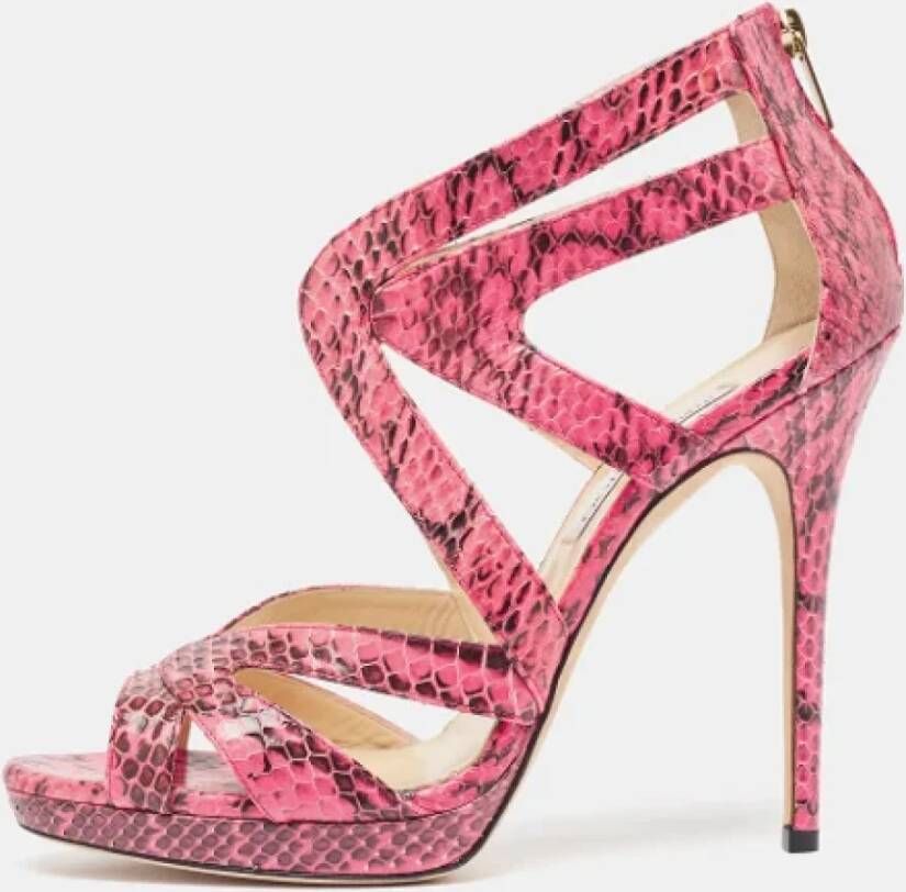 Jimmy Choo Pre-owned Fabric sandals Pink Dames