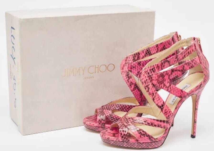 Jimmy Choo Pre-owned Fabric sandals Pink Dames