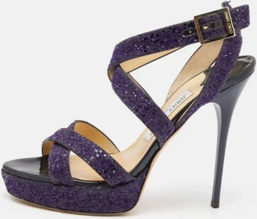 Jimmy Choo Pre-owned Fabric sandals Purple Dames